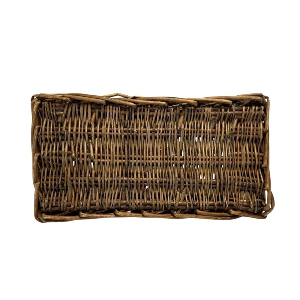 12 x 5.5” Rectangular Brown Wicker Basket - Picture 3 of 3